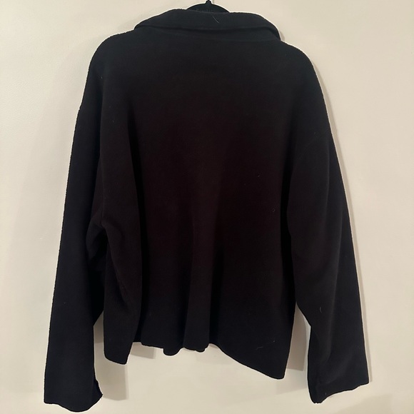 Vintage Eddie Bauer Black Fleece Button-Down Jacket Short Coat Size XXL - Picture 6 of 6